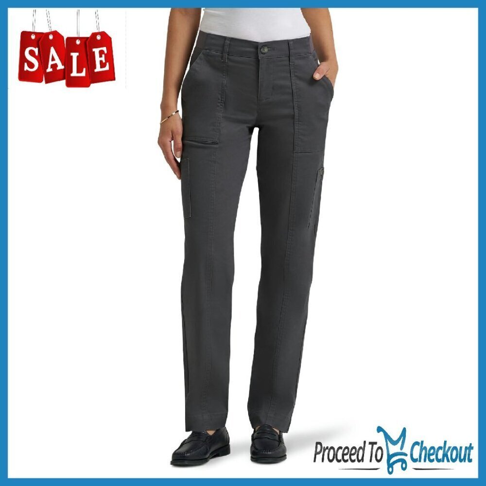 Stretch Cotton Utility Pants with Flex Waistband, Loose Fit